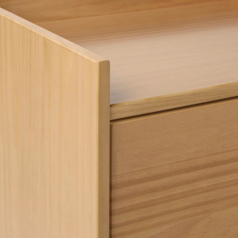 Solid Pine Wood 2-Drawer Nightstand with Gallery Top, Multiple Colors