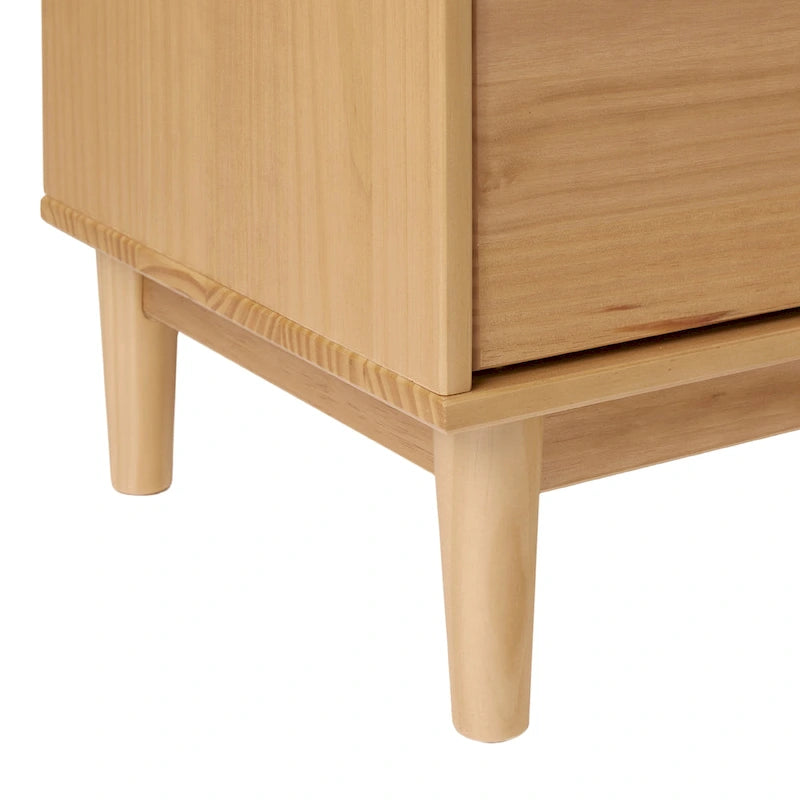 Solid Pine Wood 2-Drawer Nightstand with Gallery Top, Multiple Colors