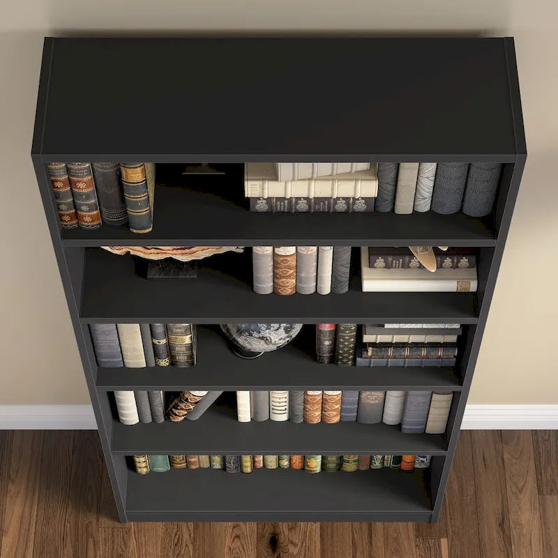 Tall 5-Shelf Bookcase Open Storage Display Unit Multi-Color Options