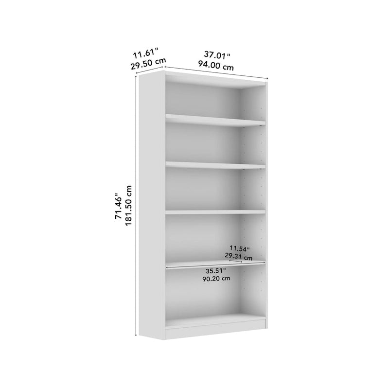 Tall 5-Shelf Bookcase Open Storage Display Unit Multi-Color Options