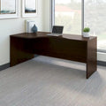 Mocha Cherry L-Shaped Left Hand Corner Office Desk with Wire Management