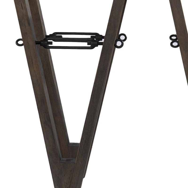 Clear Glass Top Abstract Wood Base Rectangular Console Table Gray Brown