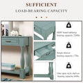 Solid Wood Console Table with 3 Drawers Bottom Shelf Retro Style