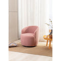 Upholstered Swivel Barrel Accent Armchair with 360 Rotation Foam Seat