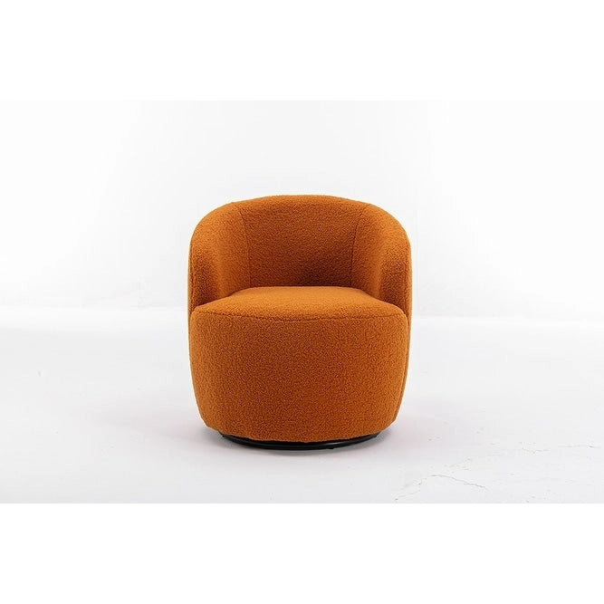 Upholstered Swivel Barrel Accent Armchair with 360 Rotation Foam Seat