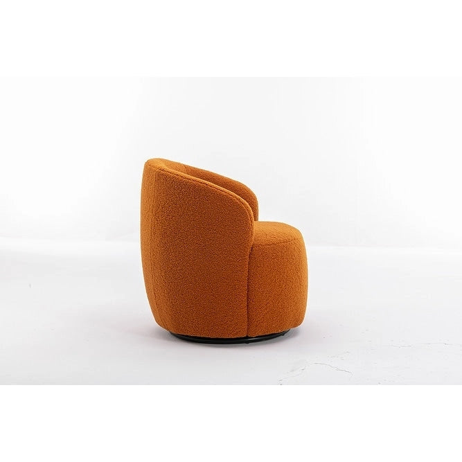 Upholstered Swivel Barrel Accent Armchair with 360 Rotation Foam Seat