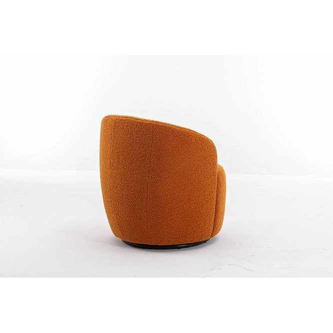 Upholstered Swivel Barrel Accent Armchair with 360 Rotation Foam Seat