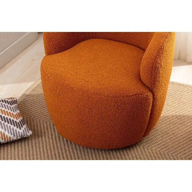 Upholstered Swivel Barrel Accent Armchair with 360 Rotation Foam Seat
