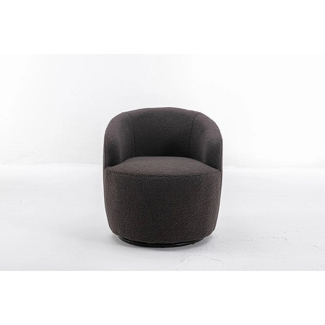 Upholstered Swivel Barrel Accent Armchair with 360 Rotation Foam Seat