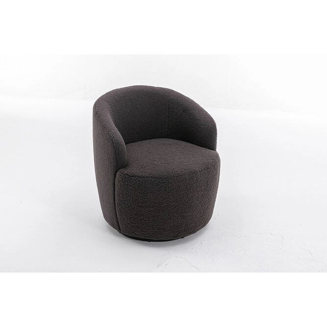 Upholstered Swivel Barrel Accent Armchair with 360 Rotation Foam Seat