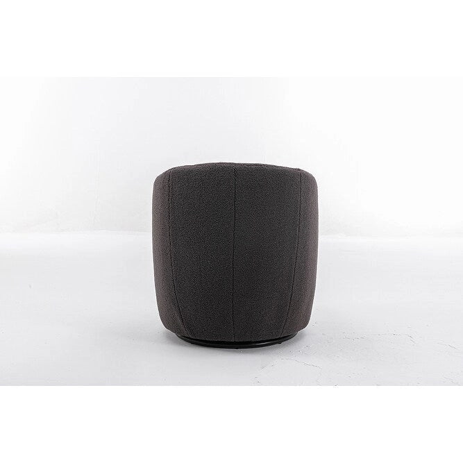 Upholstered Swivel Barrel Accent Armchair with 360 Rotation Foam Seat