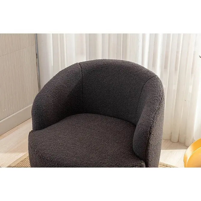 Upholstered Swivel Barrel Accent Armchair with 360 Rotation Foam Seat