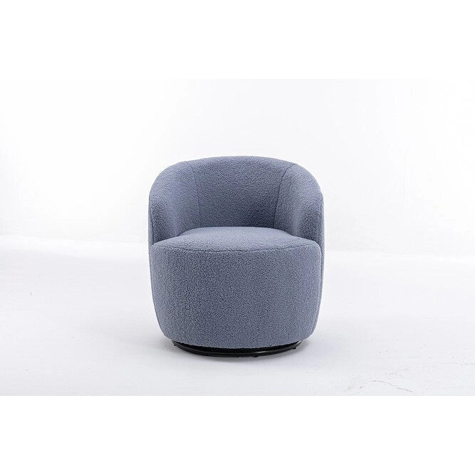 Upholstered Swivel Barrel Accent Armchair with 360 Rotation Foam Seat