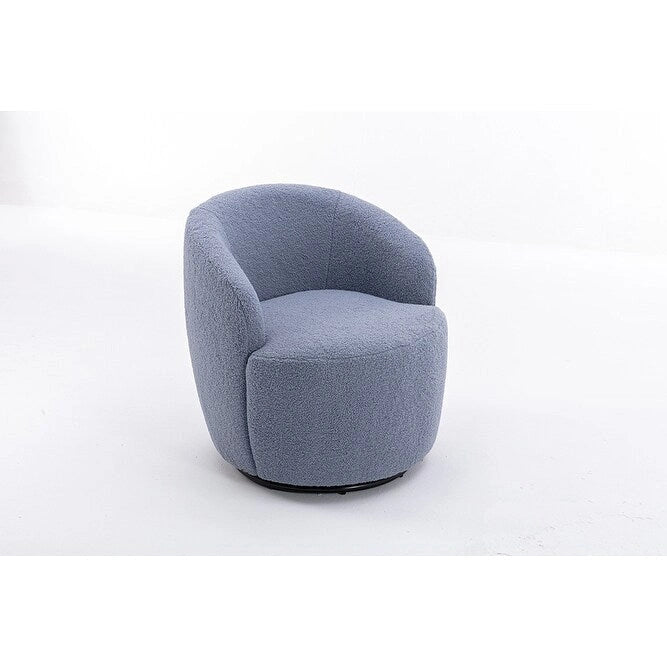Upholstered Swivel Barrel Accent Armchair with 360 Rotation Foam Seat