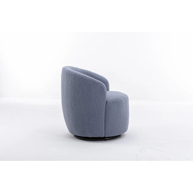 Upholstered Swivel Barrel Accent Armchair with 360 Rotation Foam Seat