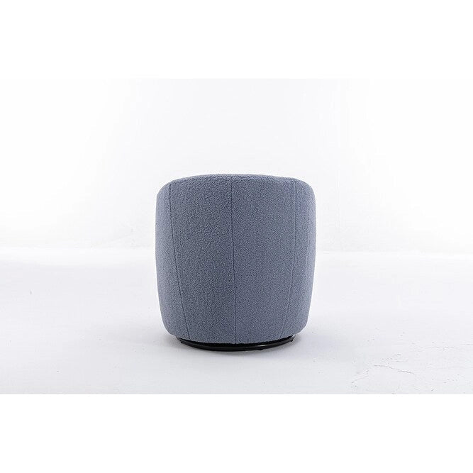 Upholstered Swivel Barrel Accent Armchair with 360 Rotation Foam Seat
