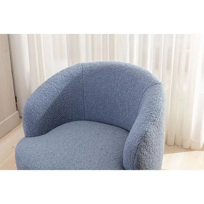 Upholstered Swivel Barrel Accent Armchair with 360 Rotation Foam Seat