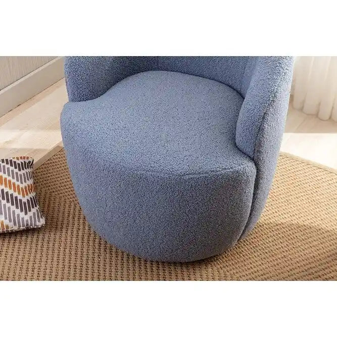 Upholstered Swivel Barrel Accent Armchair with 360 Rotation Foam Seat