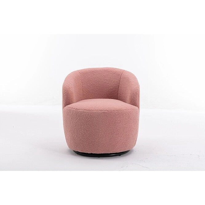 Upholstered Swivel Barrel Accent Armchair with 360 Rotation Foam Seat