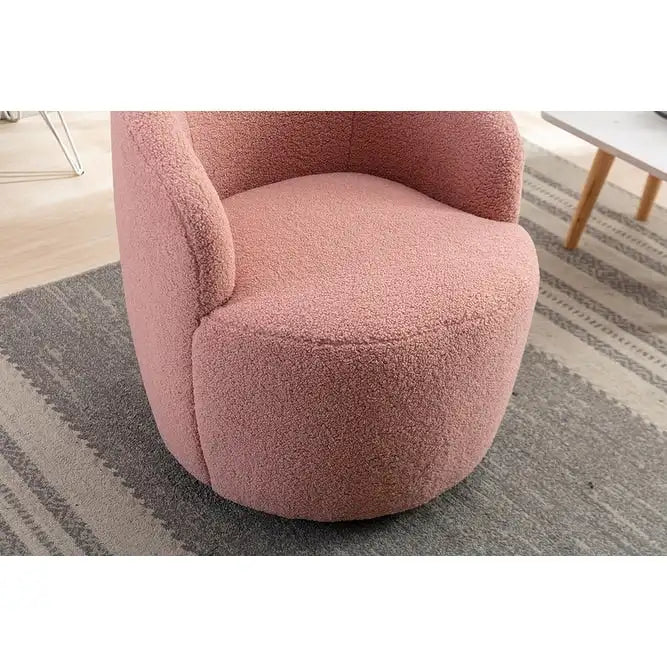 Upholstered Swivel Barrel Accent Armchair with 360 Rotation Foam Seat