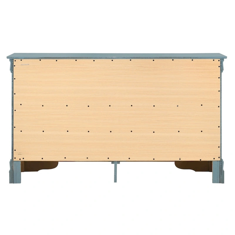 Classic 6-Drawer Dresser with Dovetailed Drawers and Curved Molding