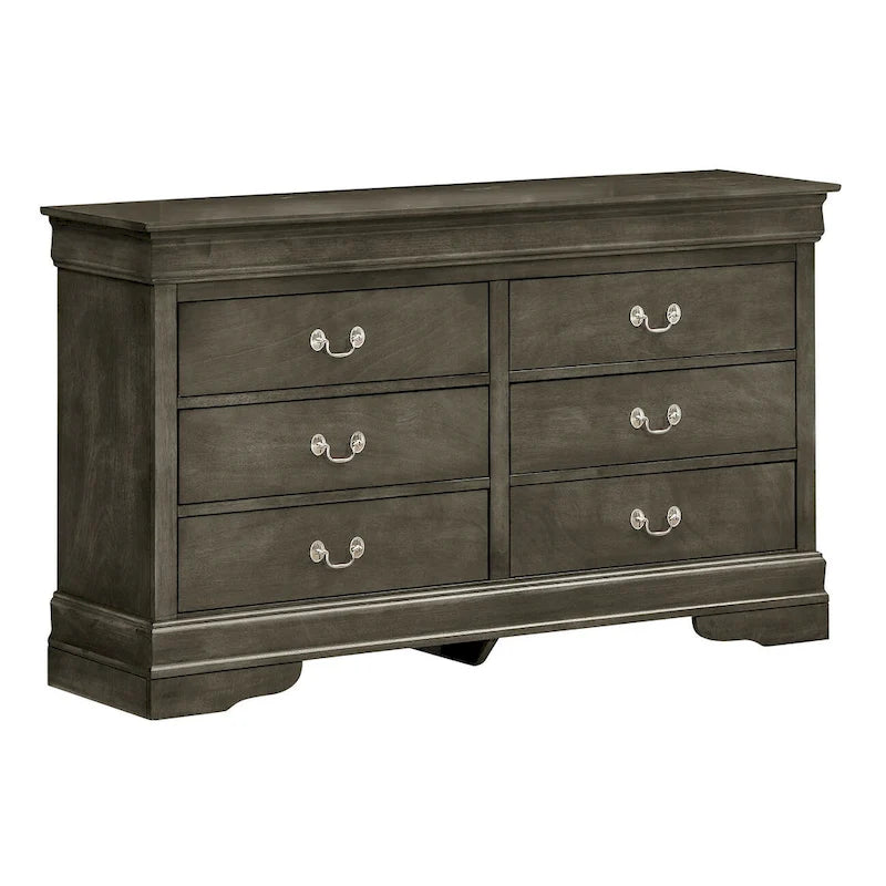 Classic 6-Drawer Dresser with Dovetailed Drawers and Curved Molding