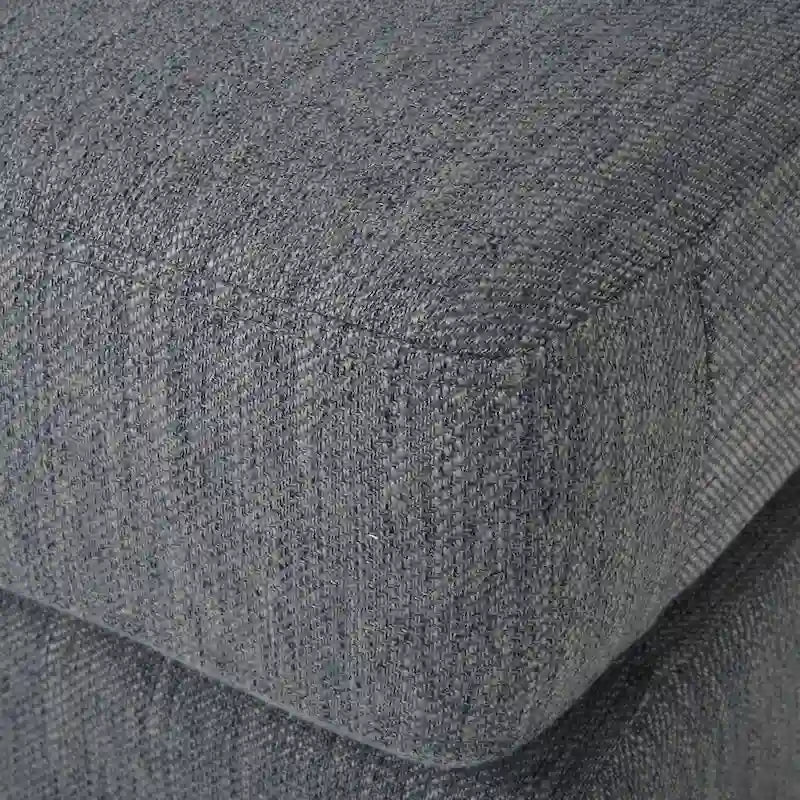 Contemporary Fabric Upholstered Sofa with Accent Pillows Birch Wood Legs Charcoal Beige