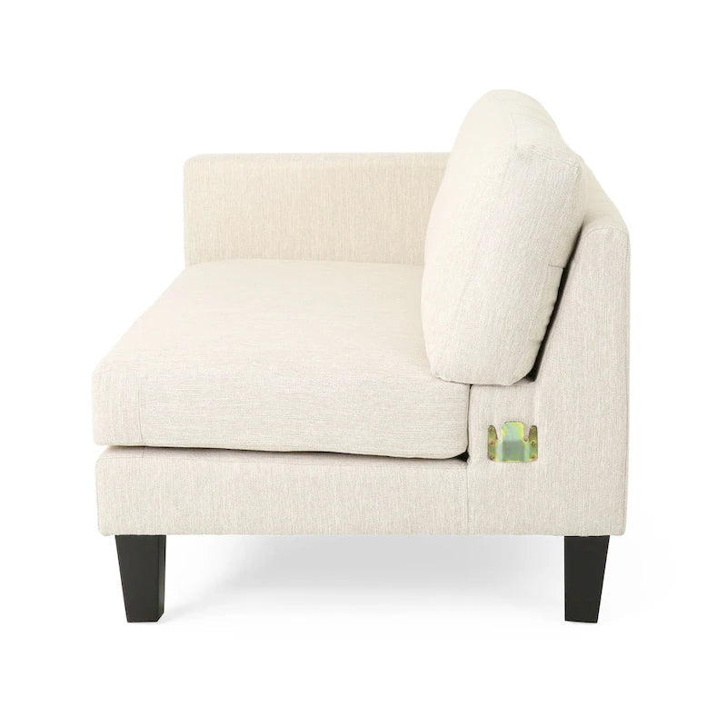 Contemporary Fabric Upholstered Sofa with Accent Pillows Birch Wood Legs Charcoal Beige