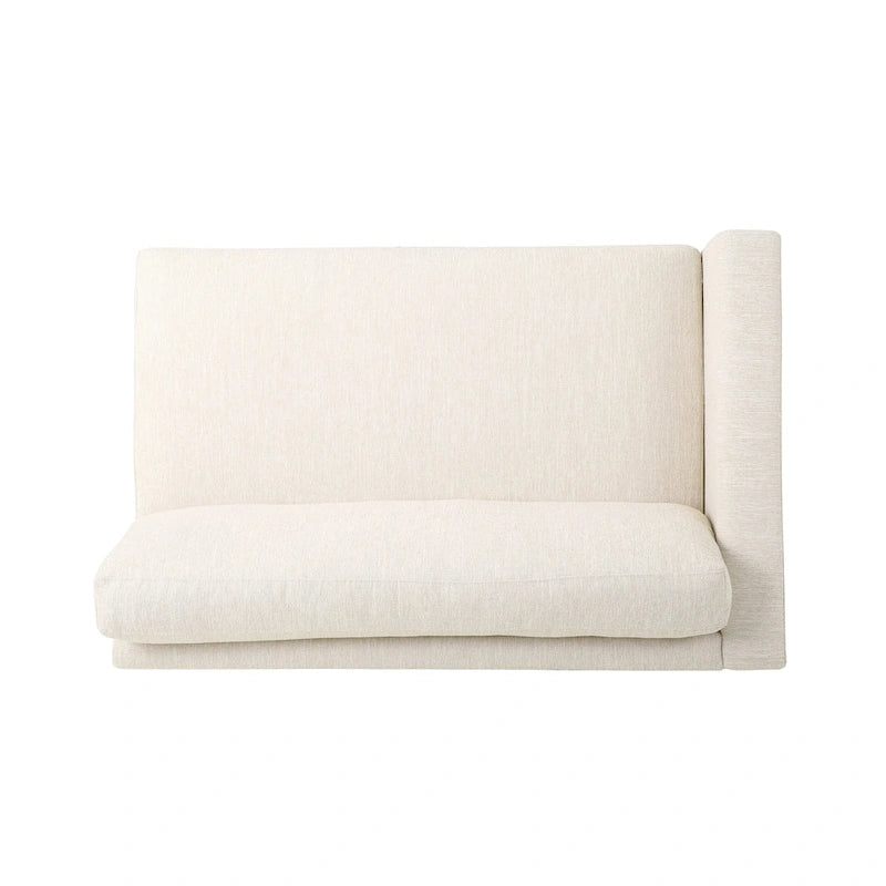 Contemporary Fabric Upholstered Sofa with Accent Pillows Birch Wood Legs Charcoal Beige