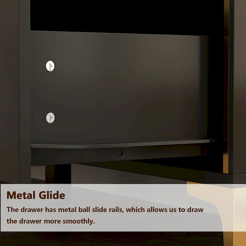 White 6-Drawer Dresser with Gold Handles Modern MDF Storage Chest