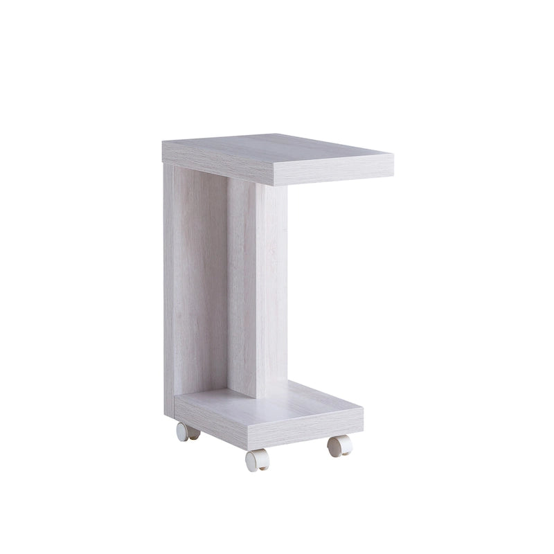 Modern Mobile End Table with Locking Caster Wheels and Bottom Shelf