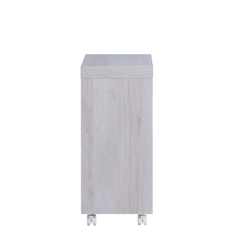 Modern Mobile End Table with Locking Caster Wheels and Bottom Shelf