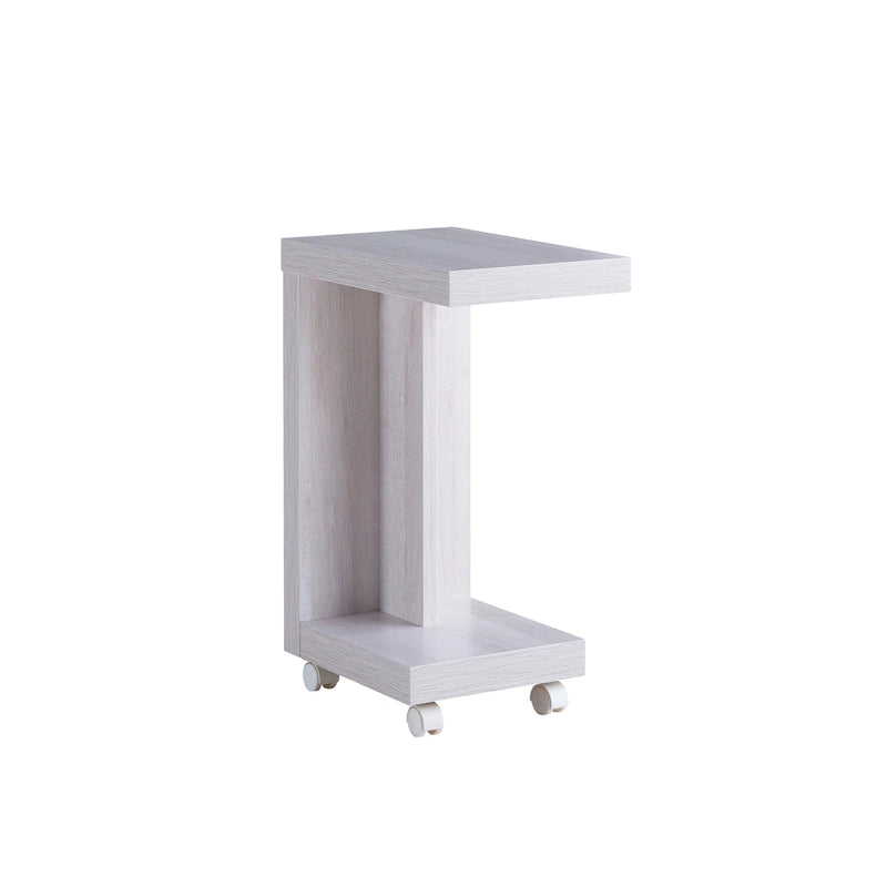 Modern Mobile End Table with Locking Caster Wheels and Bottom Shelf
