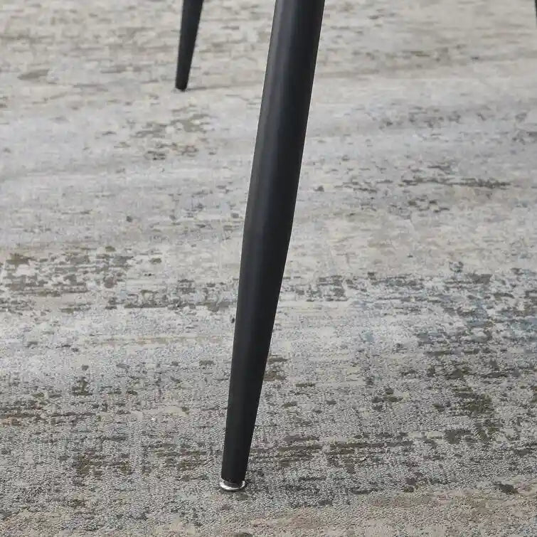 Modern Rectangular Stone Top Dining Table with Sleek Carbon Steel Legs