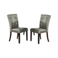 Tufted Faux Leather Upholstered Dining Side Chair with Solid Wood Legs