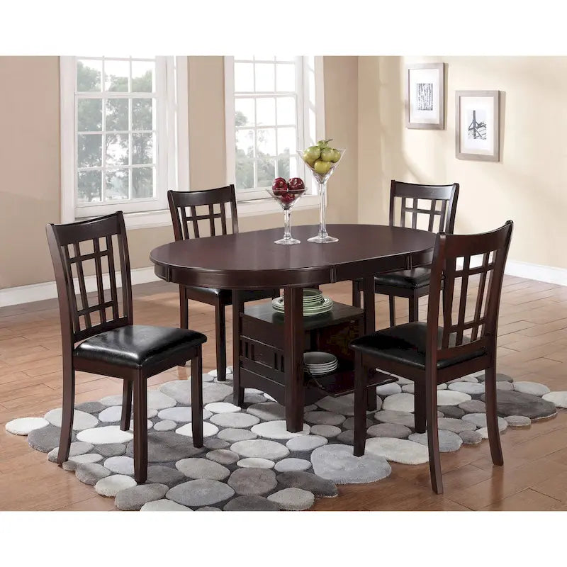 Transitional Cross Back Faux Leather Dining Side Chair Espresso Black Padded Seat
