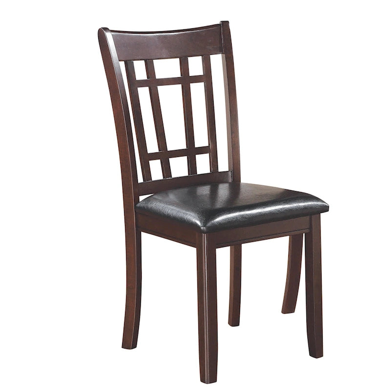 Transitional Cross Back Faux Leather Dining Side Chair Espresso Black Padded Seat