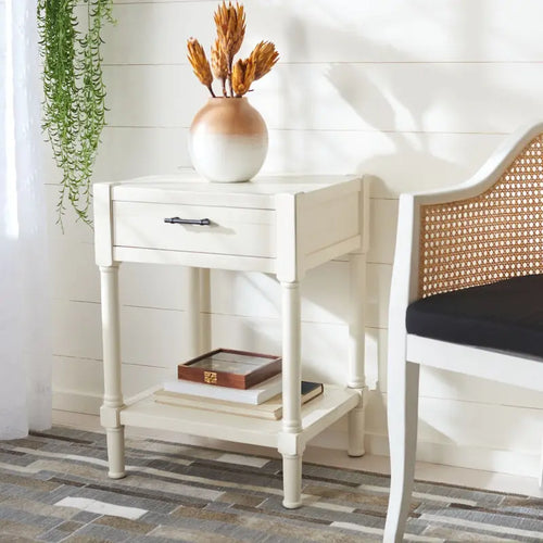 SAFAVIEH Elianne 1-Drawer Accent Table - 19 W x 15.8 L x 26 H - 19Wx16Dx26H