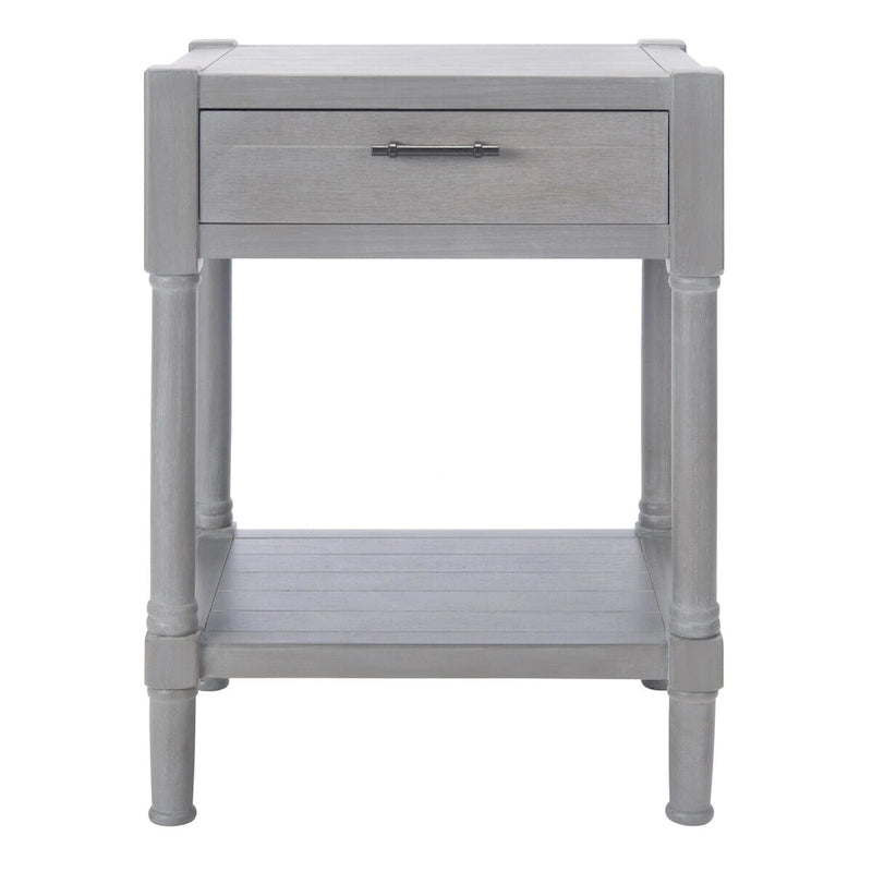 1-Drawer Accent Side Table with Turned Legs and Carved Details, Multi-Color