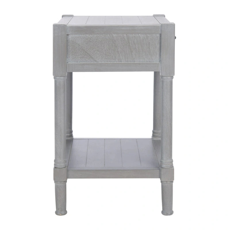 1-Drawer Accent Side Table with Turned Legs and Carved Details, Multi-Color