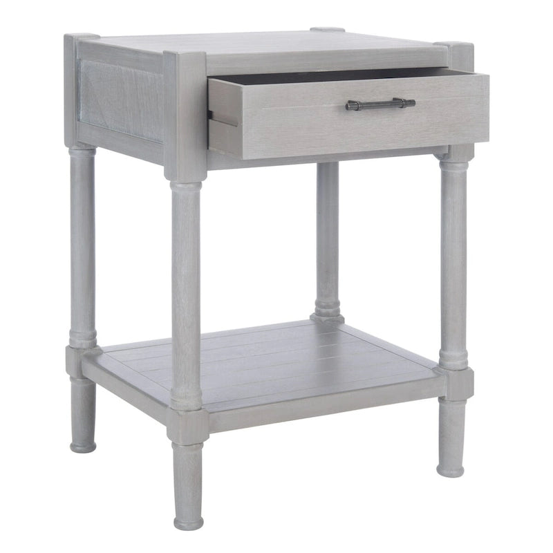 1-Drawer Accent Side Table with Turned Legs and Carved Details, Multi-Color