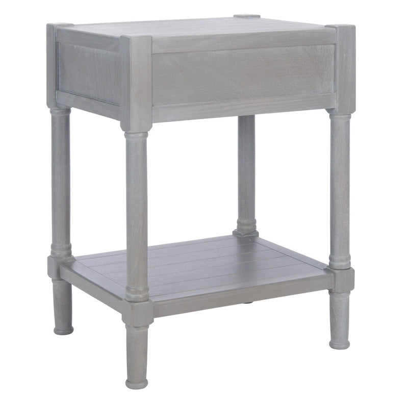1-Drawer Accent Side Table with Turned Legs and Carved Details, Multi-Color