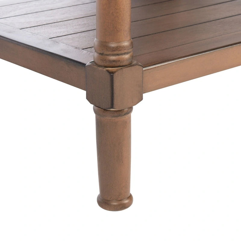 1-Drawer Accent Side Table with Turned Legs and Carved Details, Multi-Color