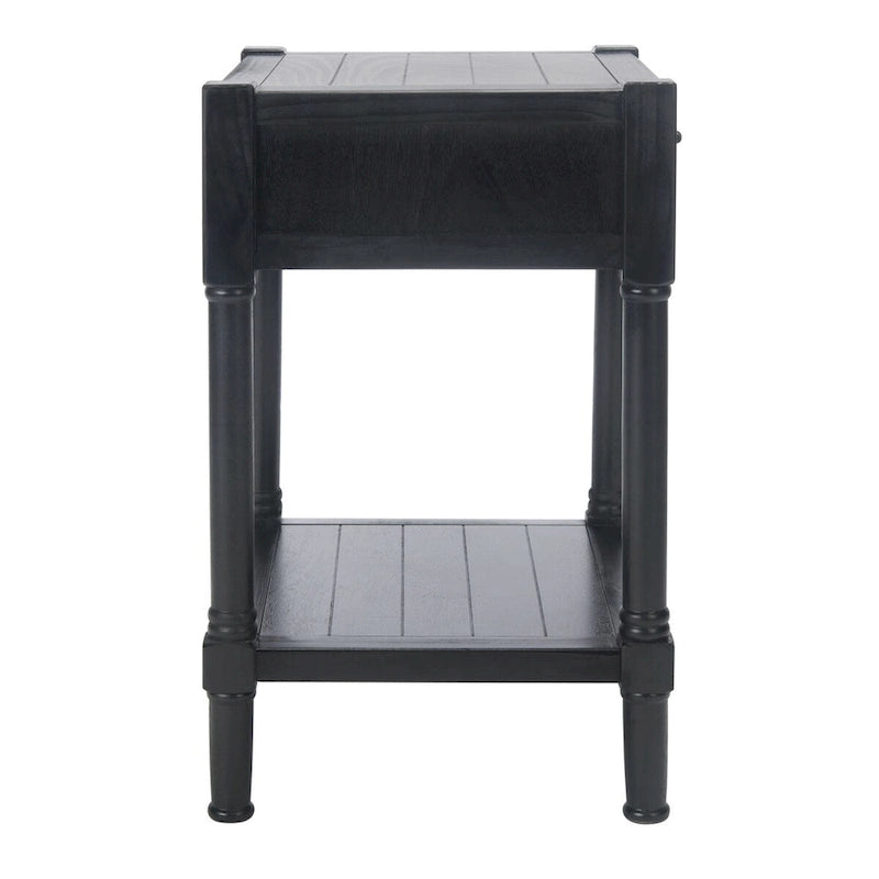 1-Drawer Accent Side Table with Turned Legs and Carved Details, Multi-Color