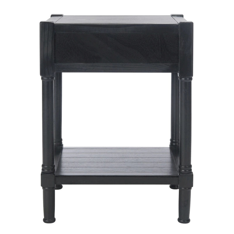 1-Drawer Accent Side Table with Turned Legs and Carved Details, Multi-Color