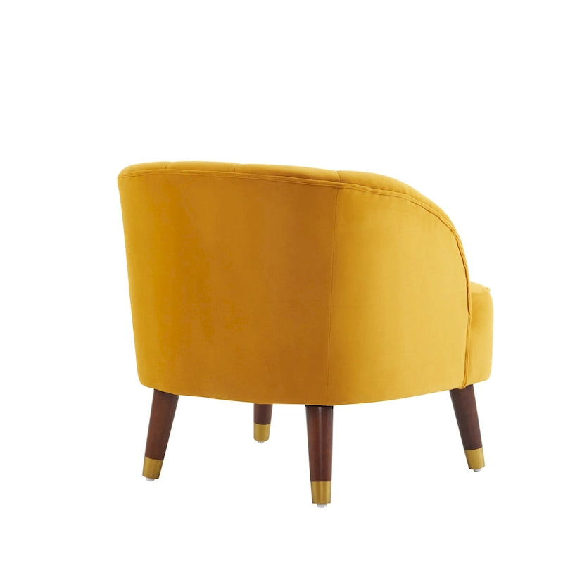 Geschwungener Clubsessel im Mid-Century-Modern-Stil aus Samt und Bouclé mit ausgestellten Holzbeinen