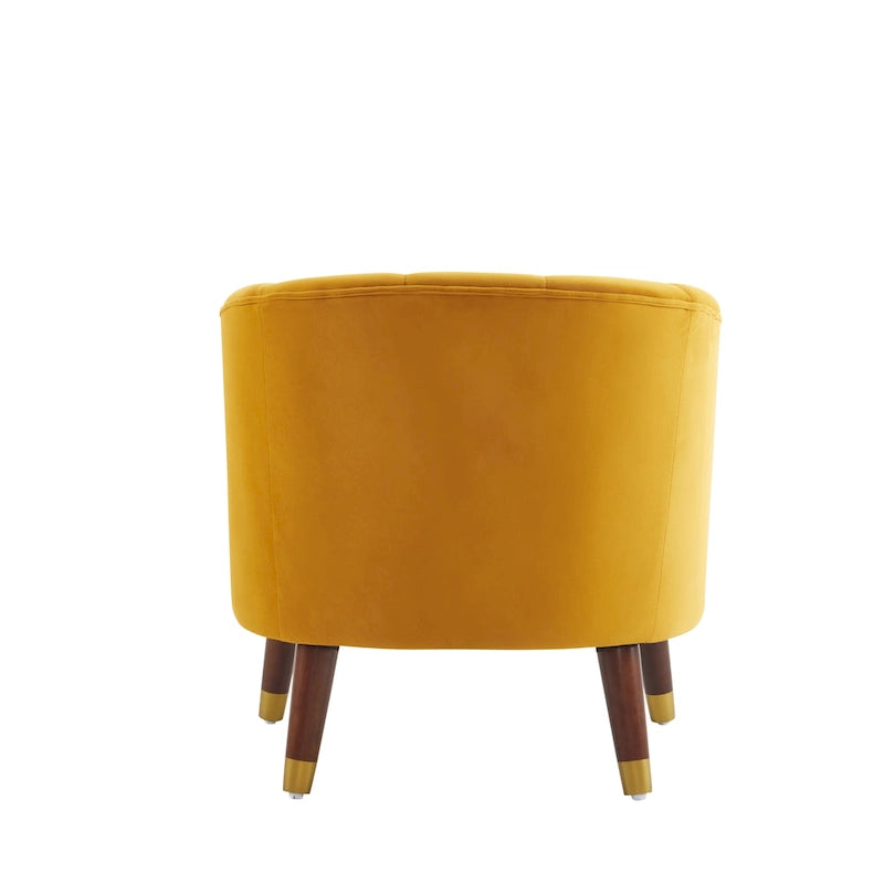 Geschwungener Clubsessel im Mid-Century-Modern-Stil aus Samt und Bouclé mit ausgestellten Holzbeinen
