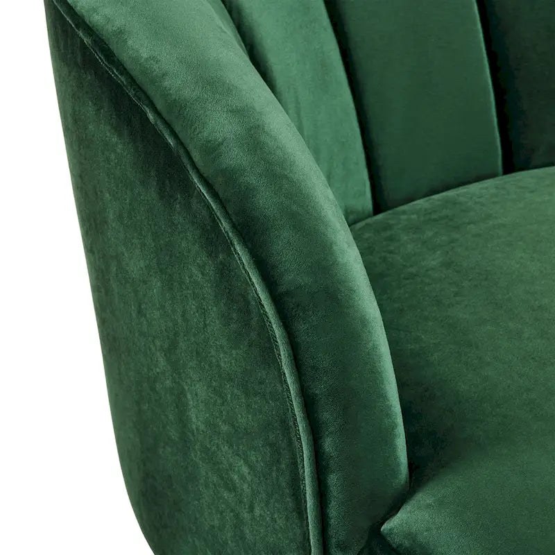 Geschwungener Clubsessel im Mid-Century-Modern-Stil aus Samt und Bouclé mit ausgestellten Holzbeinen