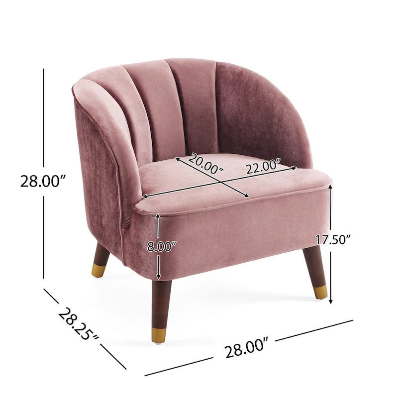 Geschwungener Clubsessel im Mid-Century-Modern-Stil aus Samt und Bouclé mit ausgestellten Holzbeinen