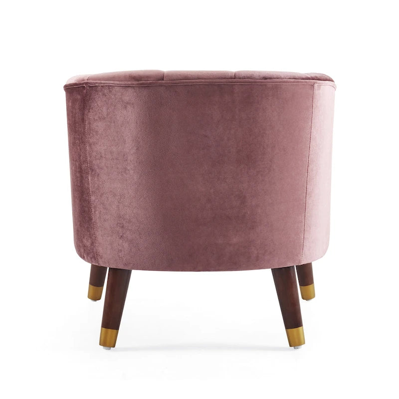 Geschwungener Clubsessel im Mid-Century-Modern-Stil aus Samt und Bouclé mit ausgestellten Holzbeinen